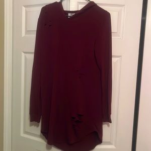 Distressed hoodie tshirt dress